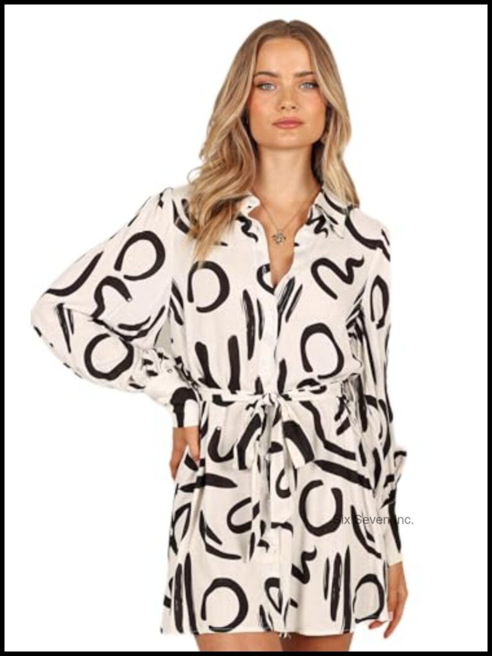 Petal & Pup Wrap Mini Dress - Linen Blend - V-Neck